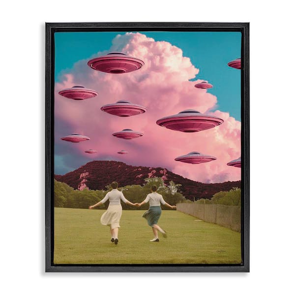 Stupell Industries Pick Me Alien Invasion by Mary Urban Black Floater Frame Fantasy Graphic Art Print 21 in. x 17 in.