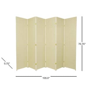 6 ft. Cream 6-Panel Room Divider