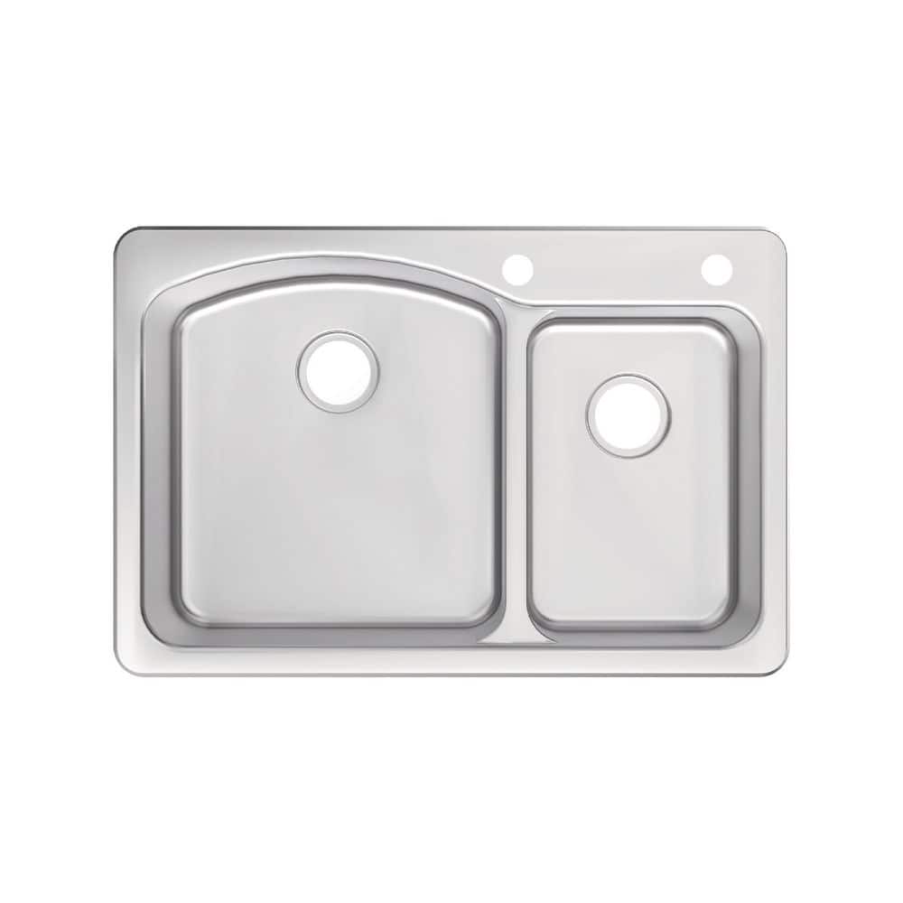 33 in. Drop In / Under Mount 60/40 Double Bowl 20 Gauge Stainless Steel Kitchen Sink price history on PriceWatchPro