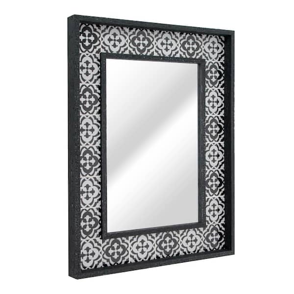 Raised Lip Double Framed Accent Mirror, Black And White Mirror Framed Prints