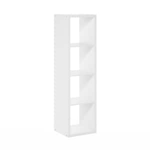 Cubicle 57.95 in. Tall White Wood 4-Cube Bookcase