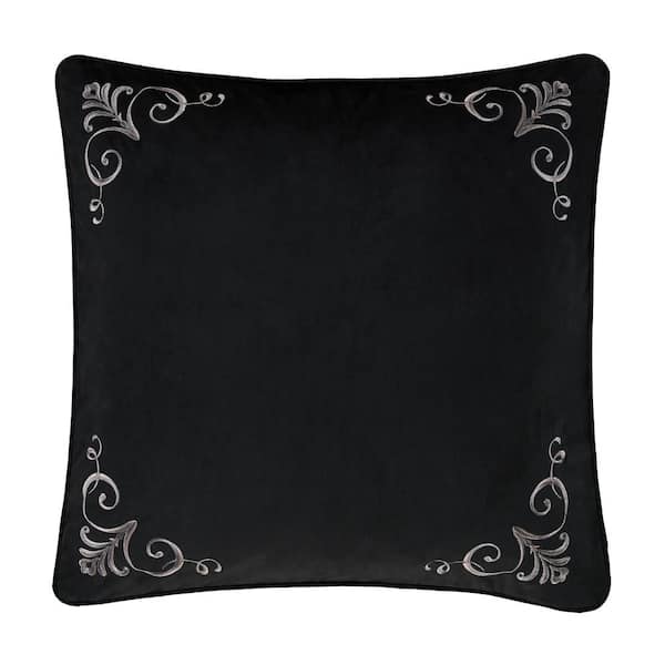 Unbranded Dalton Black Scroll Polyester Euro Sham 26 in. L x 26 in. W