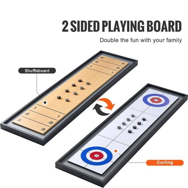 SKYSHALO Shuffleboard and Curling 2 in 1 Board Games, 45 in