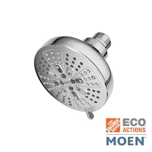 HydroEnergetix 8-Spray Patterns with 1.75 GPM 4.75 in. Single Wall Mount Fixed Shower Head in Chrome