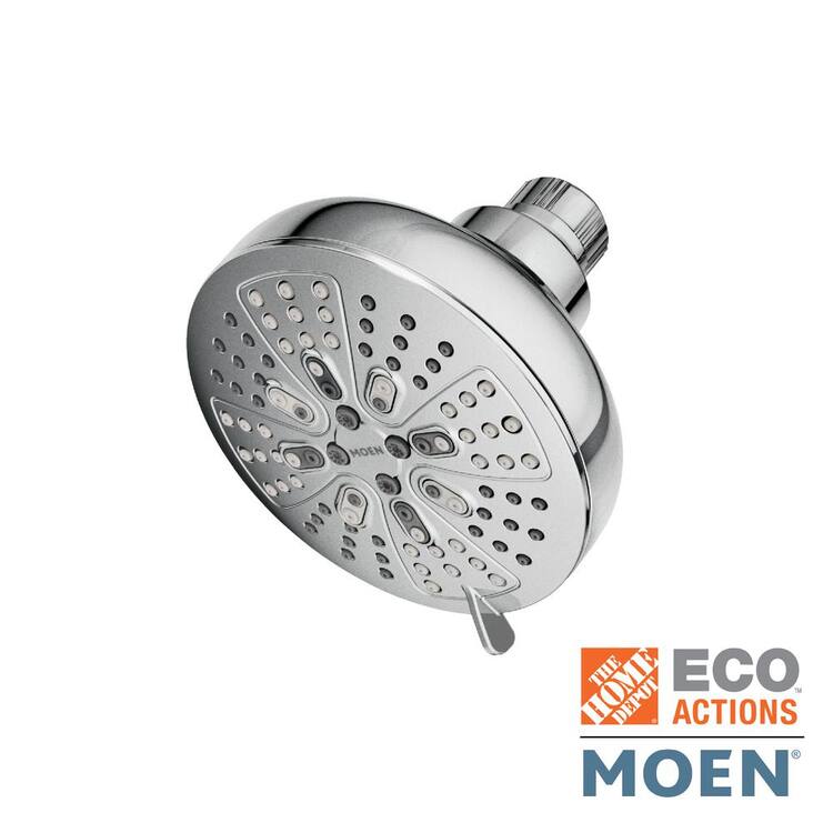 MOEN HydroEnergetix 8-Spray Patterns with 1.75 GPM 4.75 in. Single Wall Mount Fixed Shower Head in Chrome
