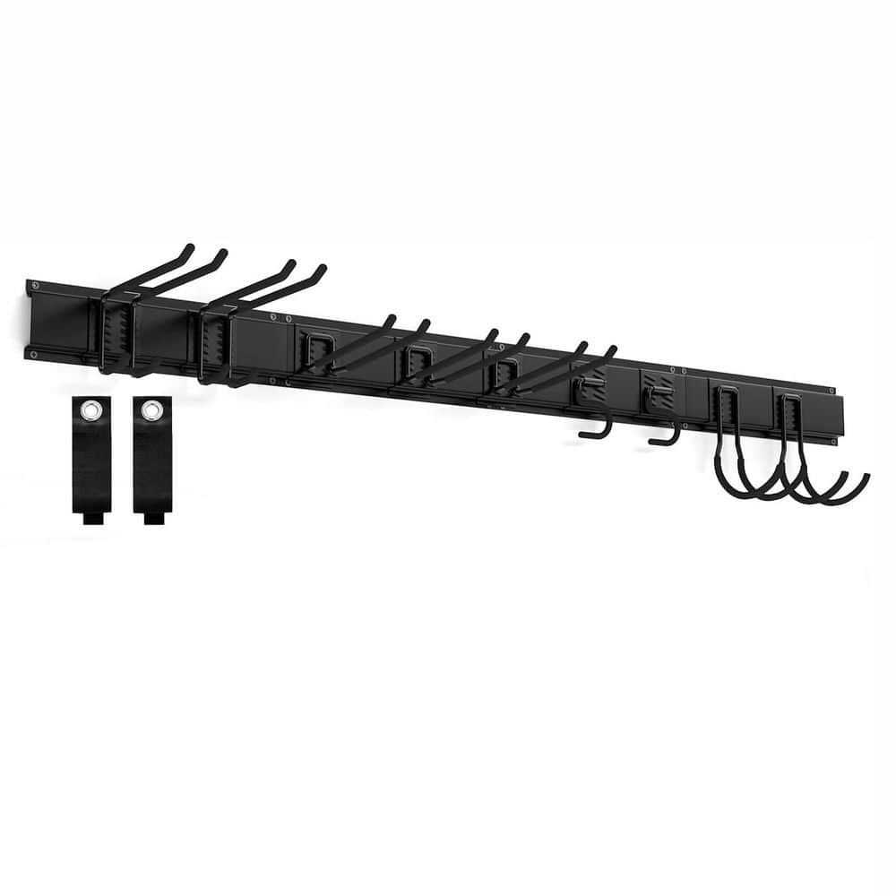 64 in. Black Powder-Coated Steel Adjustable Hooks Heavy Duty Garage Wall Rack with 15 pcs Tool Organizer price history on PriceWatchPro