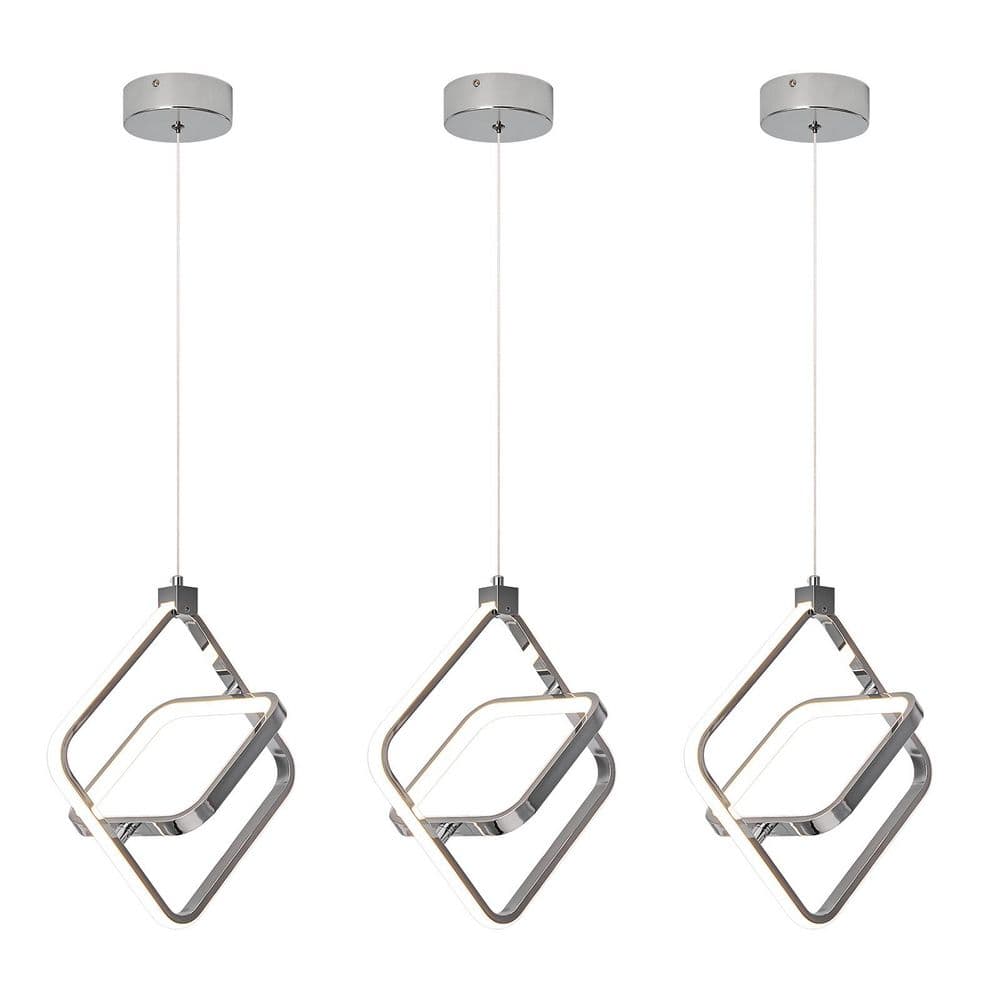 ZHLWIN Home Lighting 20-Watt 2-Light Chrome Rectangular 3-Pack
