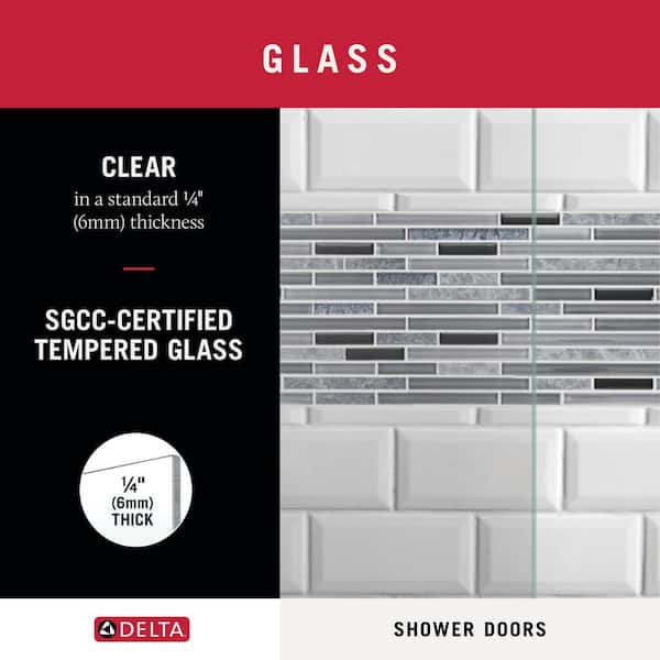 29-3/4 in. x 55-1/2 in. x 1/4 in. (6 mm) Frameless Sliding Bathtub Door Glass Panels in Clear (For 50-60 in. Doors)
