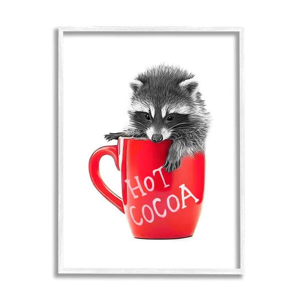 Raccoon Coffee 11x14 Ready To Hang Framed Animal Art Print Gift shops Decor