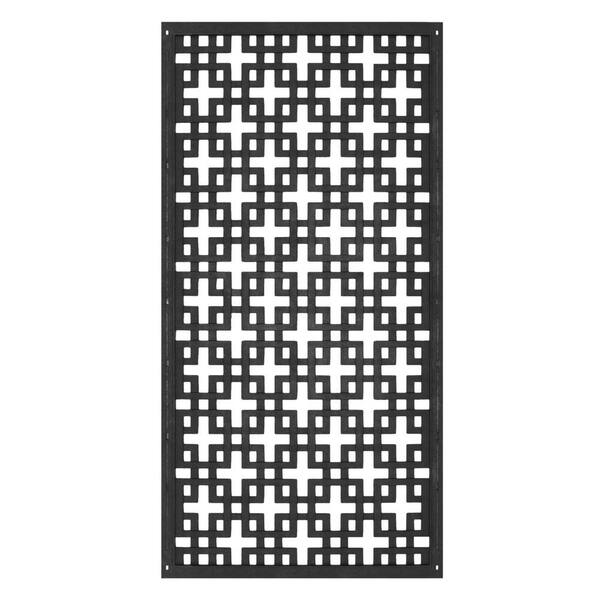 Multy Home 24 in. x 48 in. Black Erindale Recycled Rubber Wall Decor