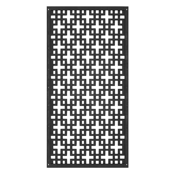 Multy Home 24 in. x 48 in. Black Erindale Recycled Rubber Wall Decor