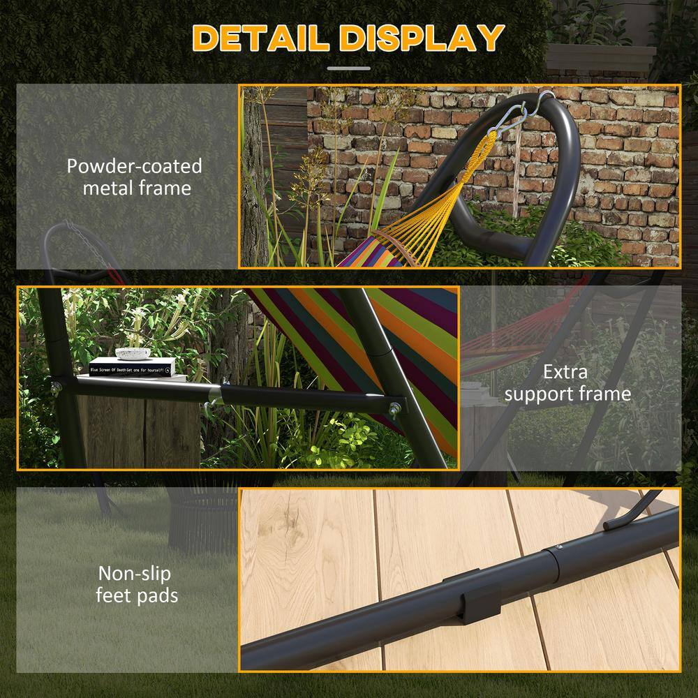 10 ft. Black Metal Arc Hammock Stand