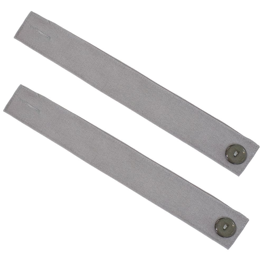 Gray Polyester Indoor/Outdoor Curtain Tiebacks with Resin Buttons (Set of 2)