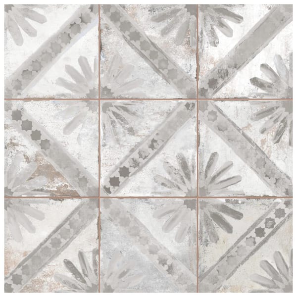 Merola Tile Harmonia Kings Marrakech Grey 4 in. x 13 in. Ceramic Floor and Wall Take Home Tile Sample