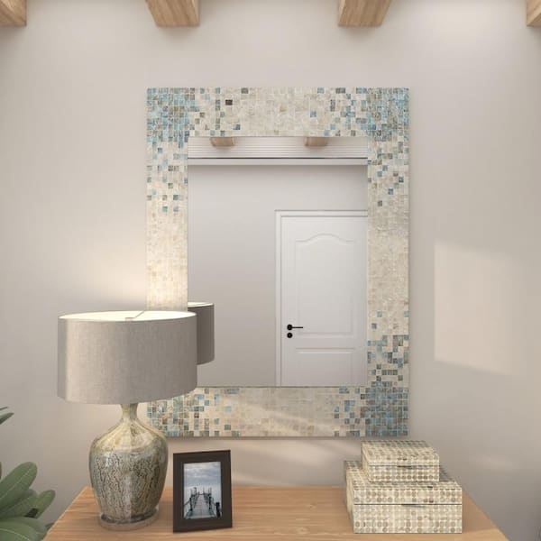 まりも Litton Lane 36 in. x 48 in. Handmade Mosaic Rectangle Framed