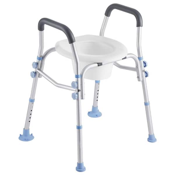Raised Toilet Seat with Arms, 300 lbs. Capacity, Adjustable Height, Widened Commode Riser with Handles and Splash Guard