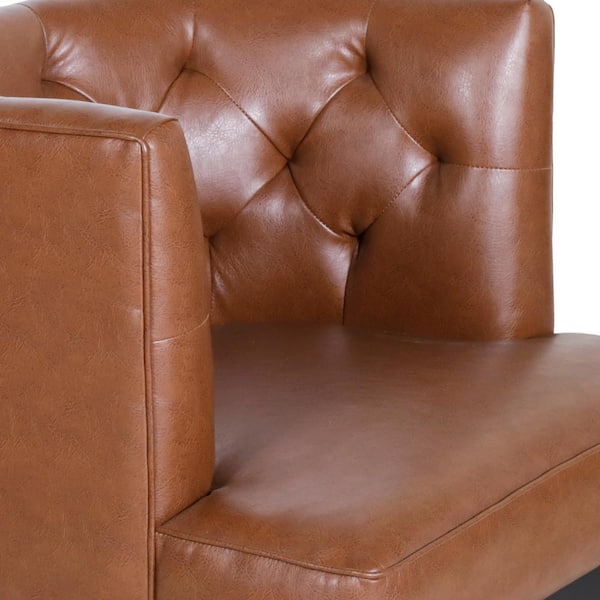 Noble House Suncook Cognac Brown And, Greenwich Sienna Brown Leather Sofa