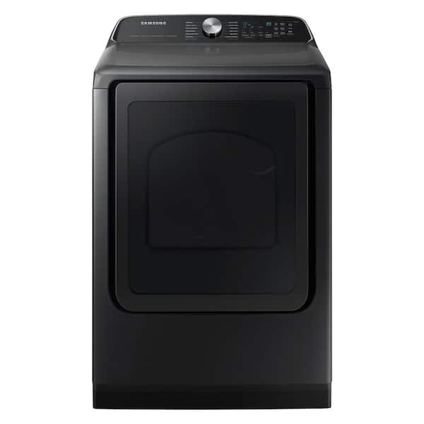 Samsung 7.4 cu. ft. Vented Smart Front Load Gas Dryer with Steam Sanitize+ in Brushed Black