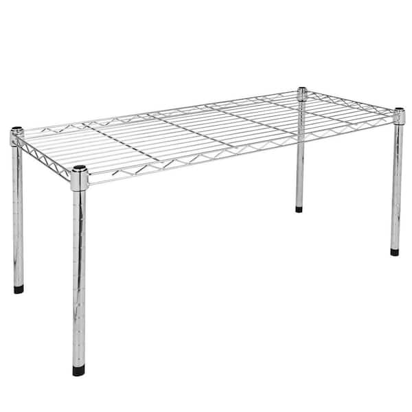 Unbranded 1-Shelf Silver Adjustable Storage Units Steel Organizer Wire Rack 30 in. W x 14 in. D x 15 in. H