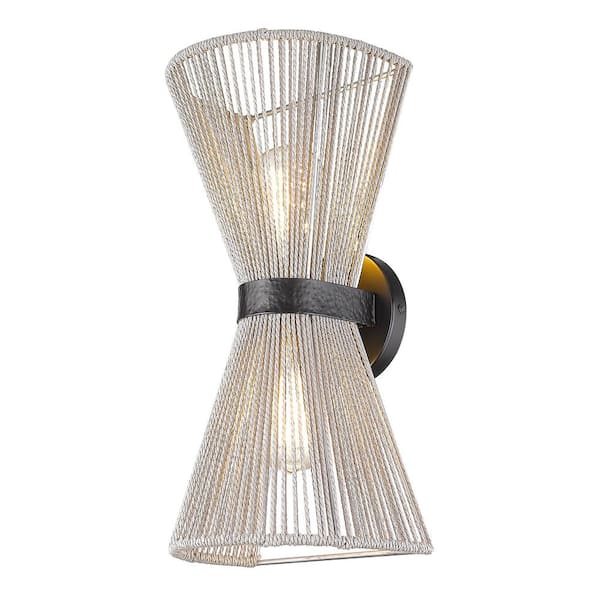 Avon 16.625 in. 1-Light Matte Black Wall Sconce
