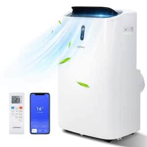 9,000 BTU Portable Air Conditioner Cools 450 Sq. Ft. with Heater, Dehumidifier and Wi-Fi Smart Control in White