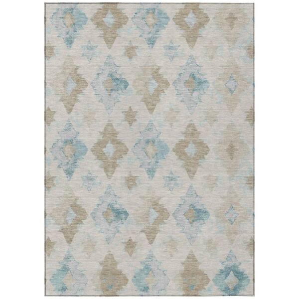 Chantille Machine Washable Indoor/Outdoor Abstract ACN3062 Linen 9 ft. x 12 ft. Area Rug