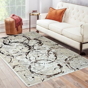 Penina Abstract Bronze 2 ft. x 3 ft. Area Rug