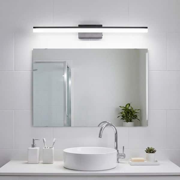 32 in 1 Light Modern black Grain Finish Vanity Light Fixture Bathroom Over Mirror Wall Lights Dressing Room or Sink Area