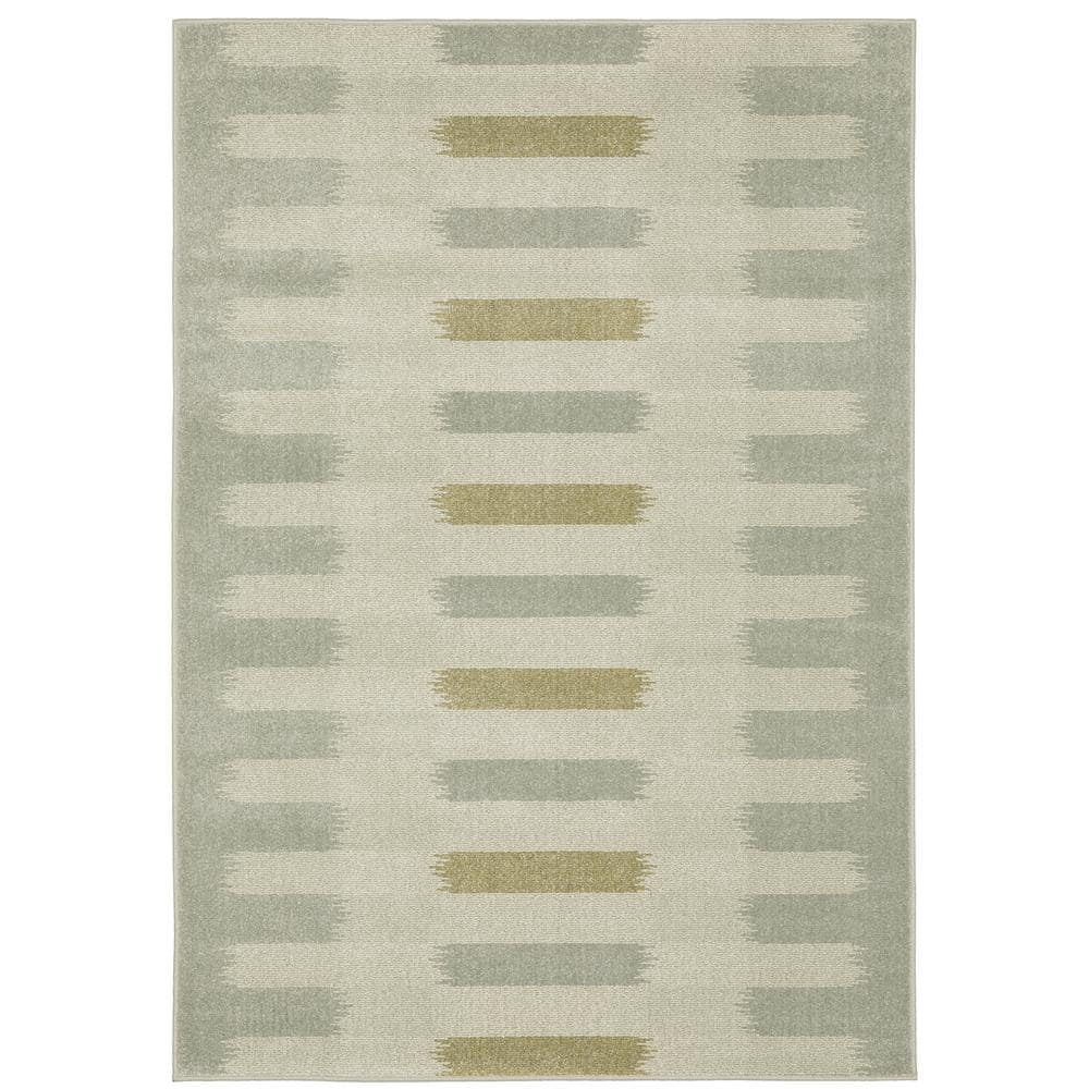 Brixworth Beige/Gray 7 ft. x 9 ft. Geometric Stripe Polypropylene Indoor Area Rug price history on PriceWatchPro