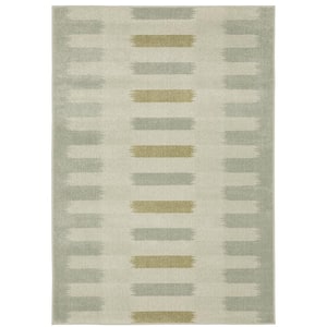 Brixworth Beige/Gray 10 ft. x 13 ft. Geometric Stripe Polypropylene Indoor Area Rug