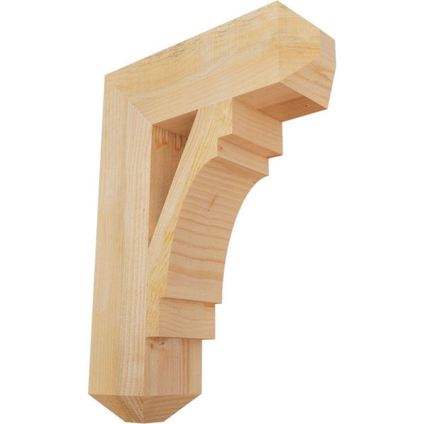 Ekena Millwork 6 in. x 28 in. x 20 in. Douglas Fir Merced Craftsman Rough Sawn Bracket
