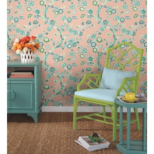 Coral Temple Garden Peel & Stick Wallpaper Approx. 45 sq. ft.