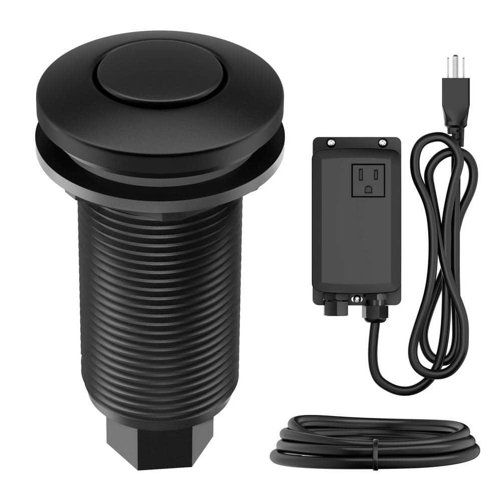 Matte Black Garbage Disposal Air Switch Kit with Push Button