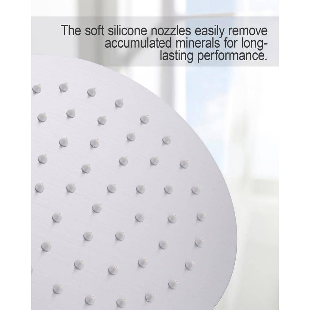 Brushed Nickel Large Round Wall Mounted Rain Shower Head