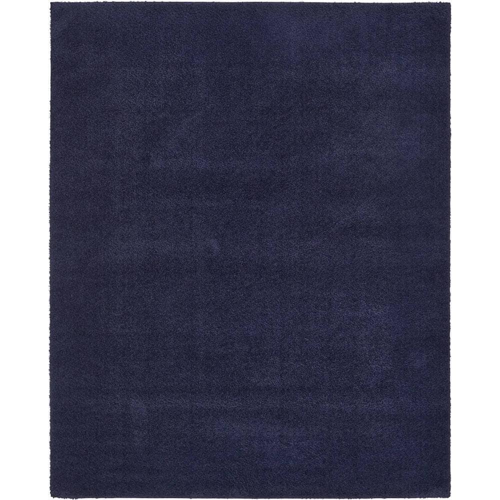 Midnight Blue Rectangular 8' x 10' Shag Rug for Kids