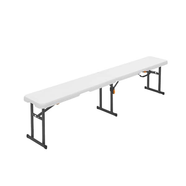 6 ft. Steel Frame Almond Portable Indoor/Outdoor Folding Bench