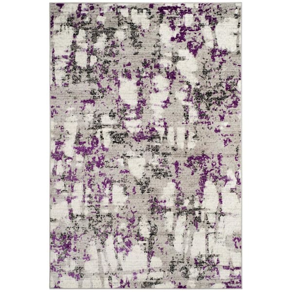 SAFAVIEH Skyler Gray/Purple 6 ft. x 9 ft. Geometric Area Rug