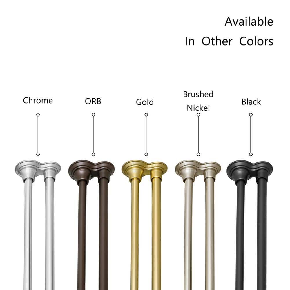 72'' Rustproof Aluminum Tension Shower Curtain Rod with Rubber End Caps