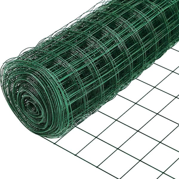 2 ft. PVC Coated Welded Wire Garden Fence Roll 100 ft. 16GA Green for Dog Border Yard Vegetable Protection