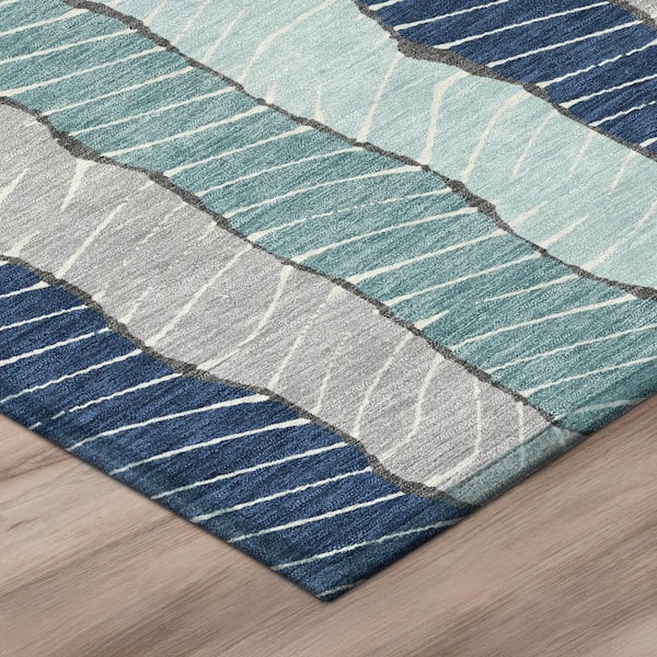 Chantille Machine Washable Indoor/Outdoor Abstract ACN3039 Navy 3 ft. x 4 ft. Area Rug