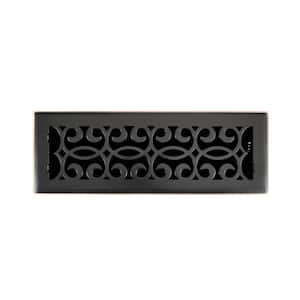 Classic Scroll 4 in. x 14 in. Steel Floor Register in Oil Rubbed Bronze