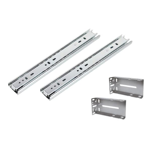 Kingsman Hardware 20 in. Full Extension Ball Bearing Side Mount Drawer Slidewith Rear Bracket Set 8-Pairs (16 Pieces)