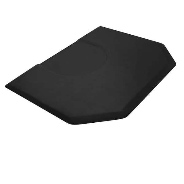 Black 48 in. x 60 in. x 1 in. Hexagon Anti-Fatigue Mat