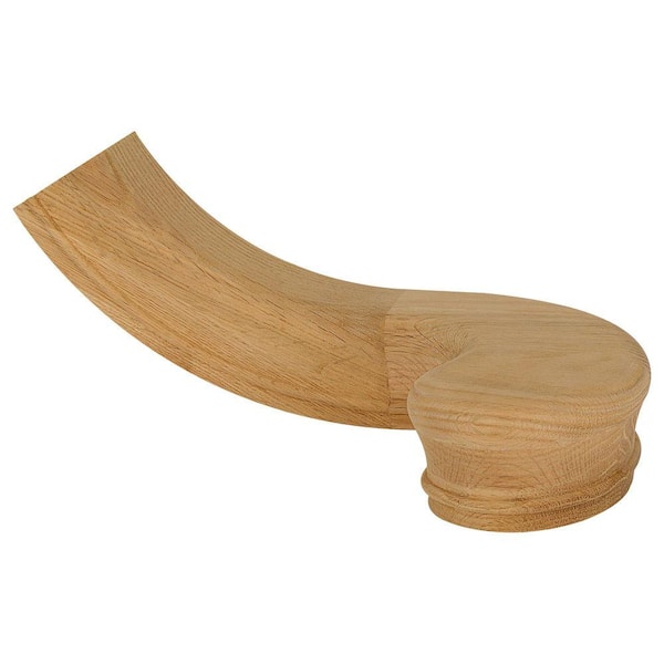 EVERMARK Stair Parts 7240 Unfinished Red Oak Left-Hand Turnout Handrail Fitting