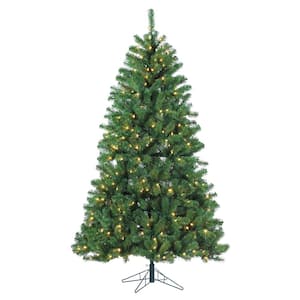 7 ft. Pre-Lit LED Montana Pine Artificial Christmas Tree with Warm White Colored Lights