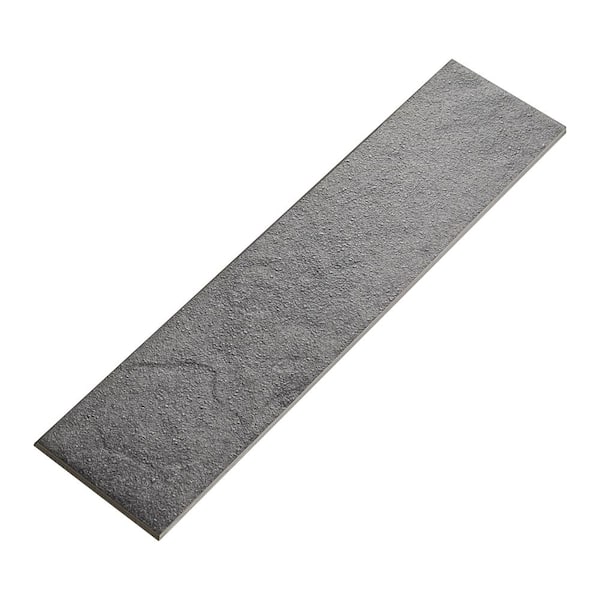 Continental Slate Asian Black 3 in. x 12 in. Porcelain Bullnose Floor and Wall Tile (0.25702 sq. ft. / piece)