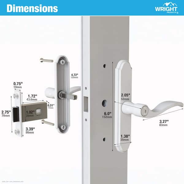 Wright Products Serenade Mortise Keyed Lever Mount Latch with