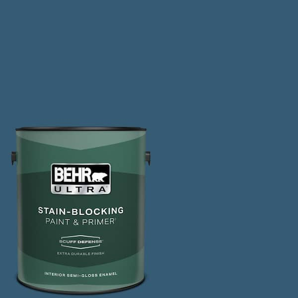 BEHR ULTRA 1 gal. #M490-7 Shasta Lake Extra Durable Semi-Gloss Enamel Interior Paint & Primer