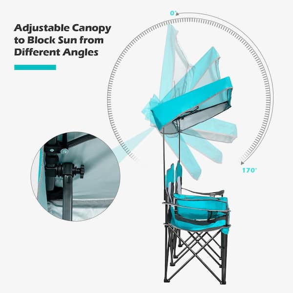 Costway Turquoise Steel Camping Canopy Chairs KYD705G5DNY - The