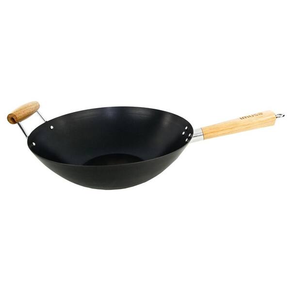 IMUSA Carbon Steel Nonstick 14 in. Wok with Wood Handle
